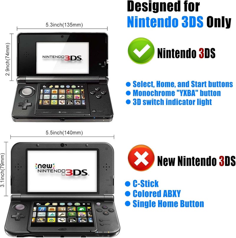 VSEER 3DS Case - Ultra Clear Crystal Transparent Hard Shell Protective Case Cover Skin for Nintendo 3DS - Image 3